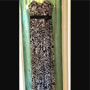 NWT Max & Cleo maxi strapless dress size 6 in black and white